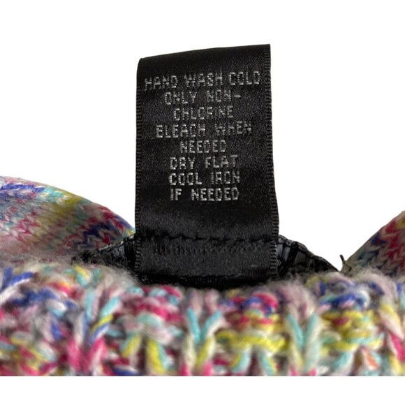 Design 365 Short Sleeve Puff Button Chunky Cardigan Crochet Rainbow Womens 3X - Picture 9 of 9